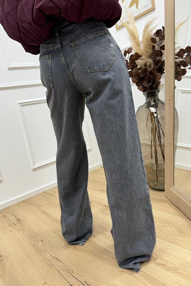 Vicolo - Jeans Abby grigio a palazzo