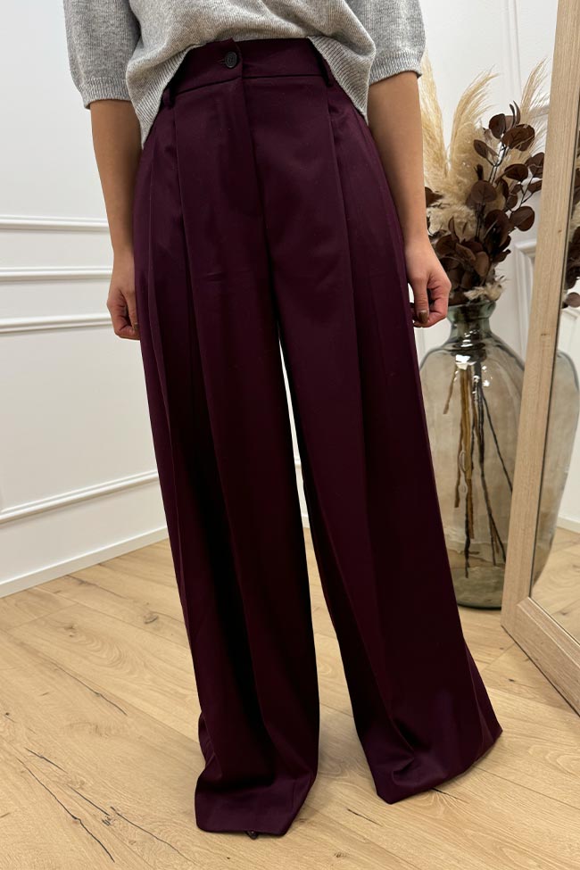 Vicolo - Pantaloni Ginevra bordeaux con doppia pinces