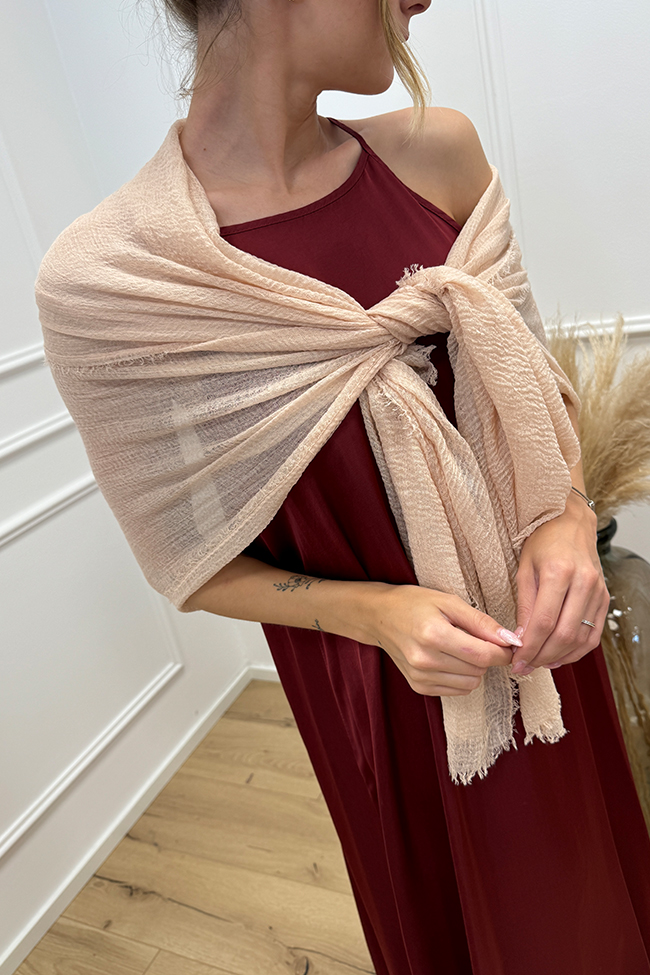 Calibro Shop - Maxi foulard rosa mat in mussola di cotone