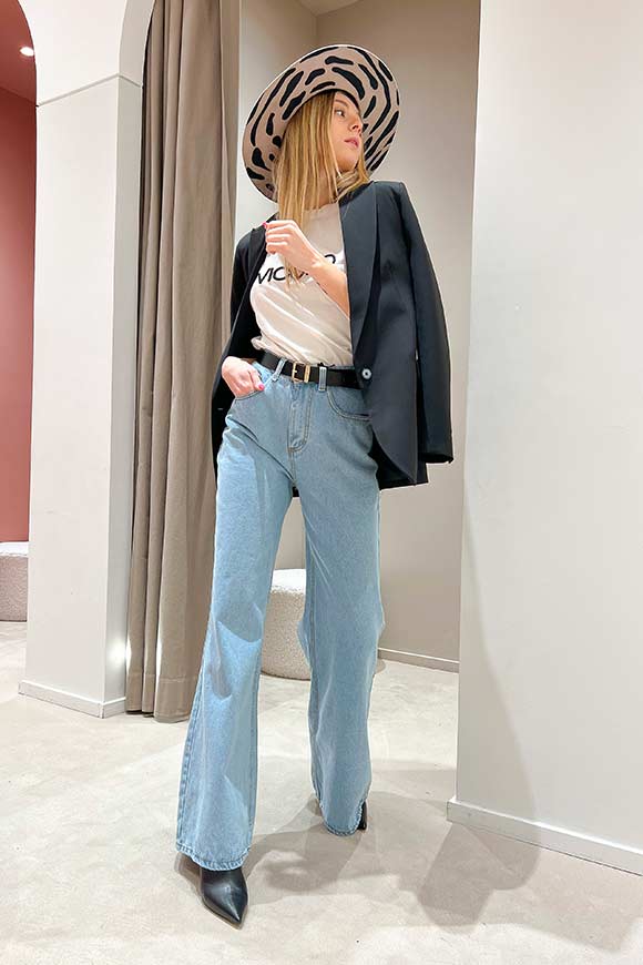 Tensione In - Jeans wide leg lavaggio chiaro