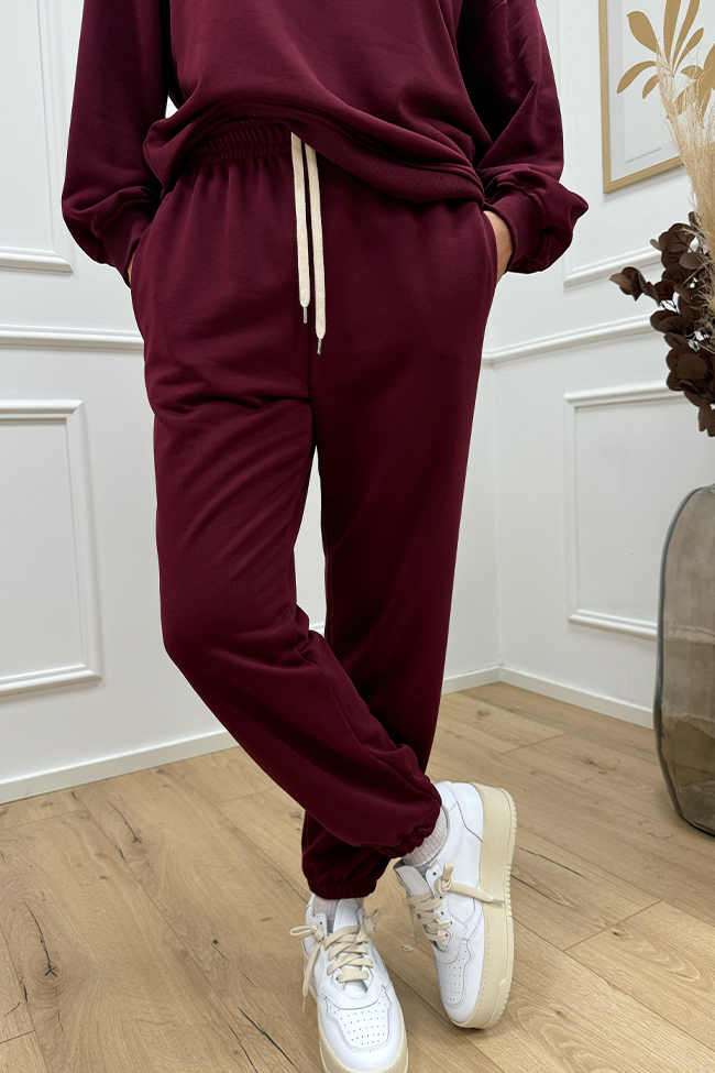 Vicolo - Pantaloni joggers vino elastico in vita