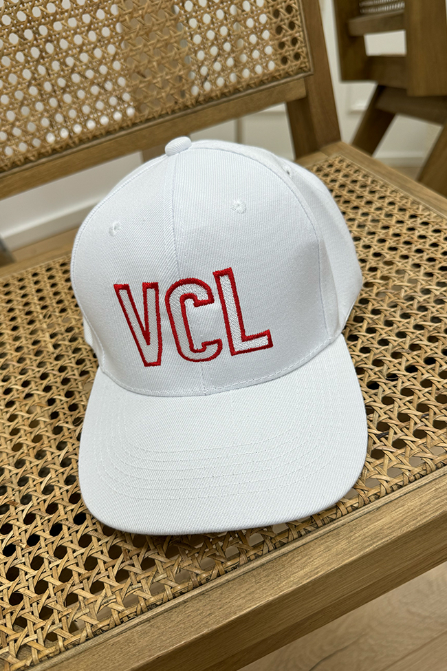 Vicolo - Cappello bianco con ricamo logo "VCL" rosso