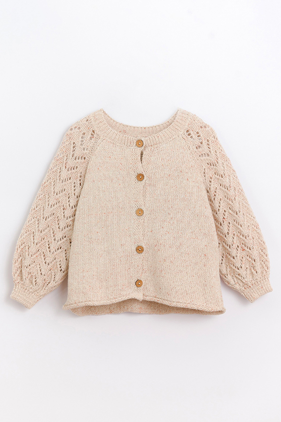 Play Up - Cardigan beige lavorato a maglia