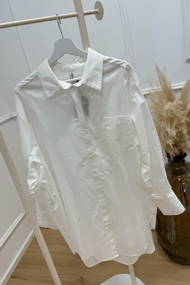 Tensione In - Maxi camicia bianca in cotone