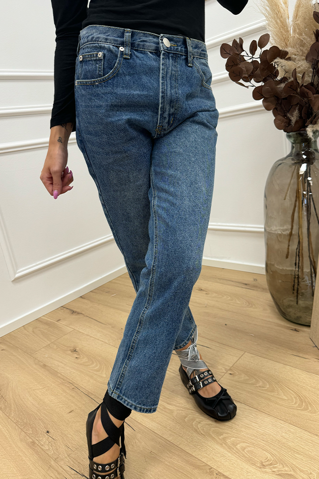 Glamorous - Jeans dritto lavaggio scuro cropped fit