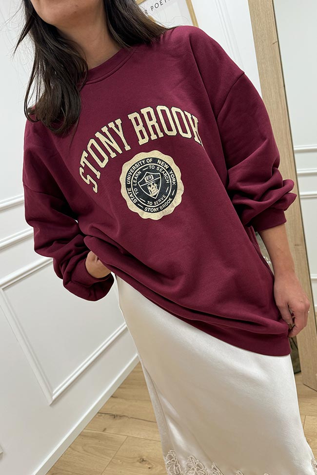 Haveone - Felpa Brook bordeaux oversize