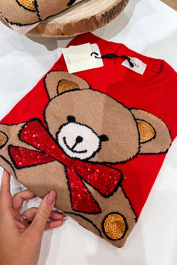 Vicolo - Big red teddy bear sweater