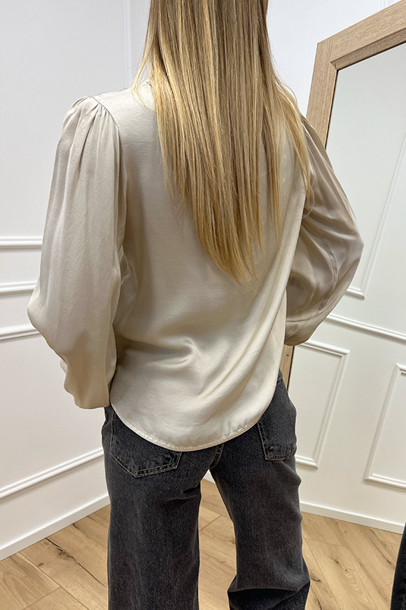 Haveone - Blusa marmo scollo a v in viscosa