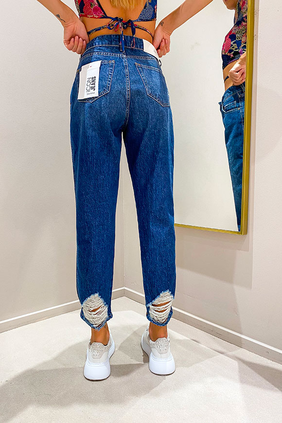 Vicolo - Jeans Sienna lavaggio scuro con strappi sul fondo