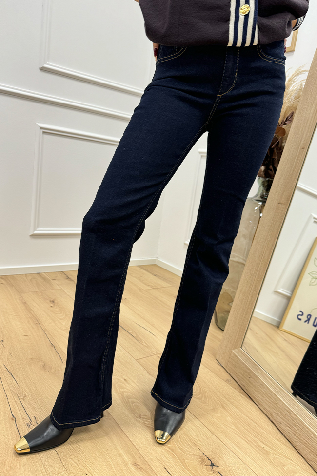 Staff Gallery - Jeans Beatrice blu scuro cuciture camel