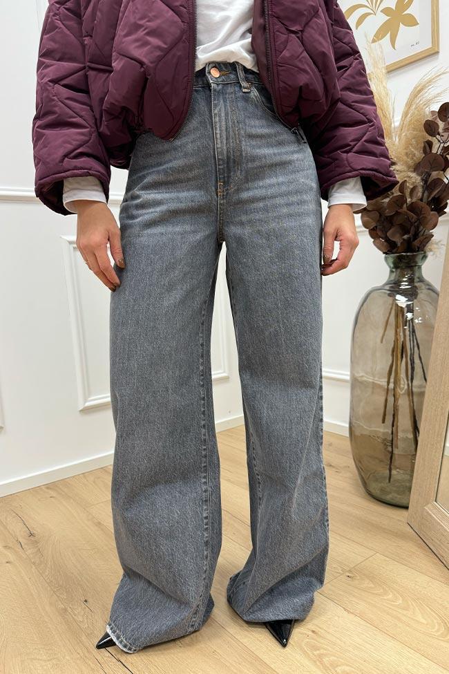 Vicolo - Jeans Abby grigio a palazzo