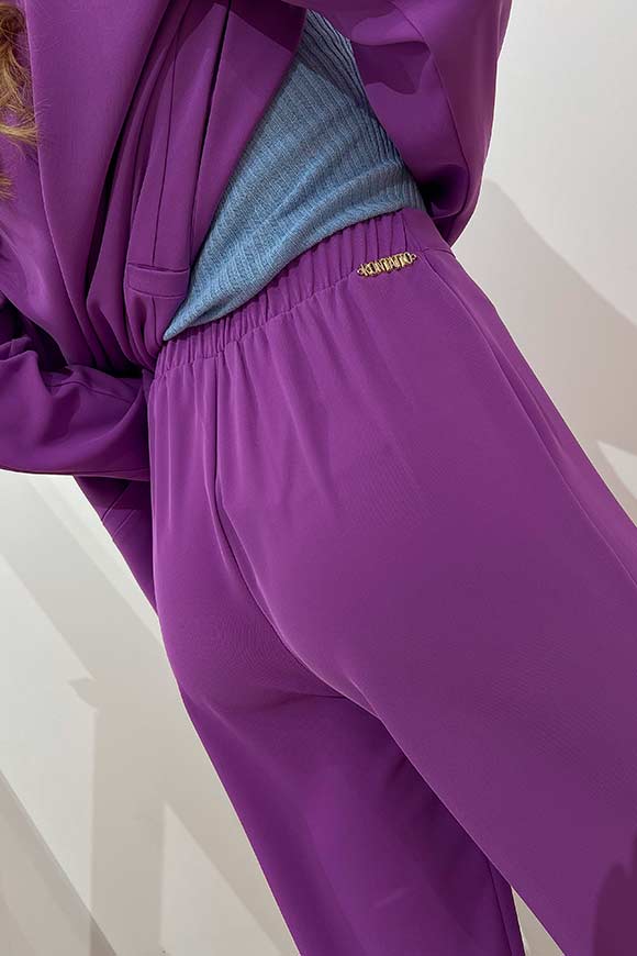 Kontatto - Orchid palazzo trousers in technical fabric