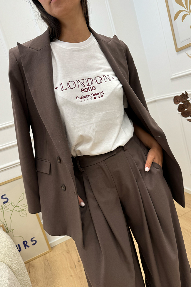 Haveone - T shirt London bianca con ricami