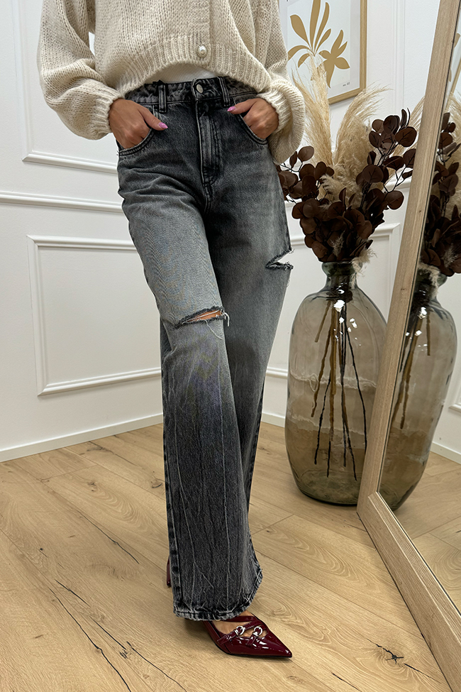 Icon Denim - Jeans Poppy grigio scuro con rotture