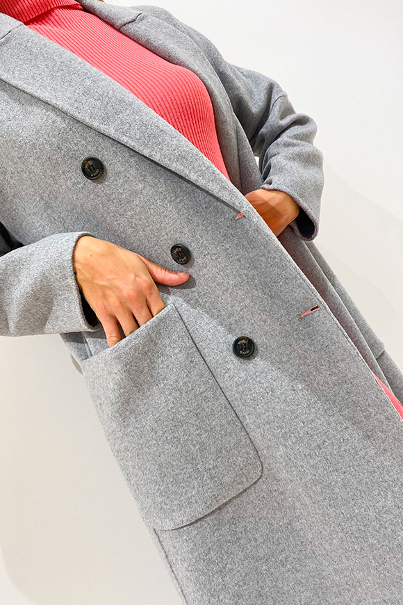 Vicolo - Long double-breasted gray coat