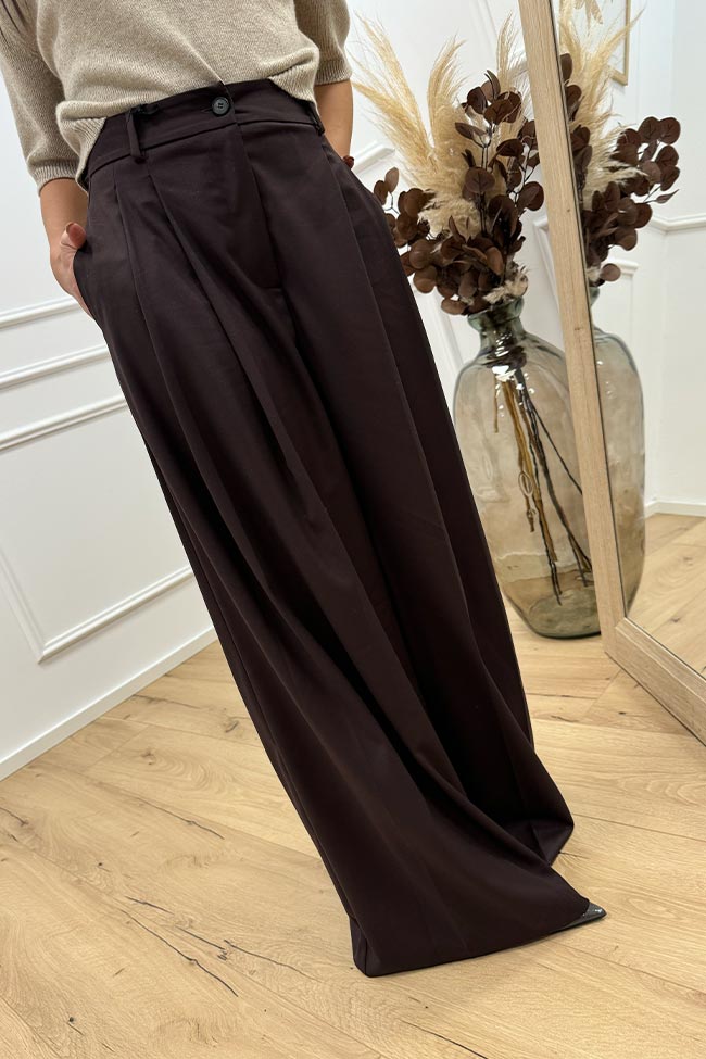 Vicolo - Pantaloni Ginevra moro con doppia pinces