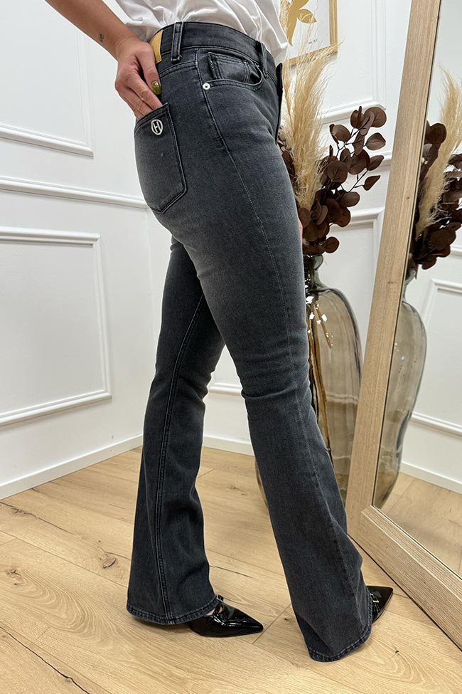 Haveone - Jeans flare fit stretch grigio