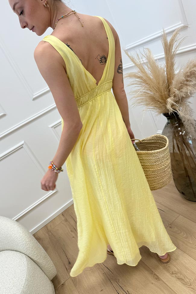 Crispy - Vestito "Capri" giallo limone scollo a v