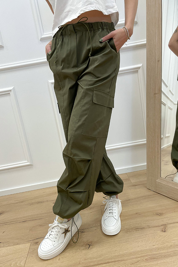 Haveone - Pantaloni cargo militari con coulisse