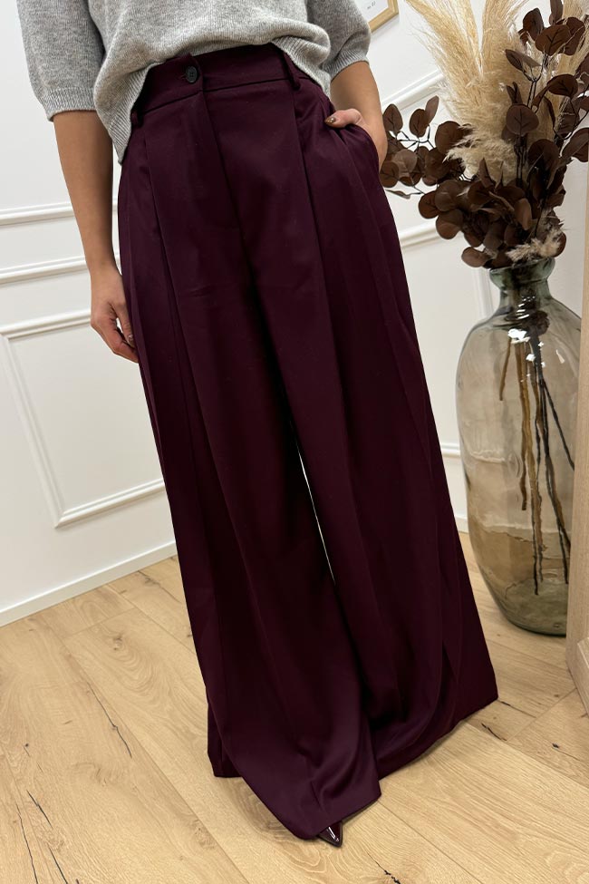 Vicolo - Pantaloni Ginevra bordeaux con doppia pinces