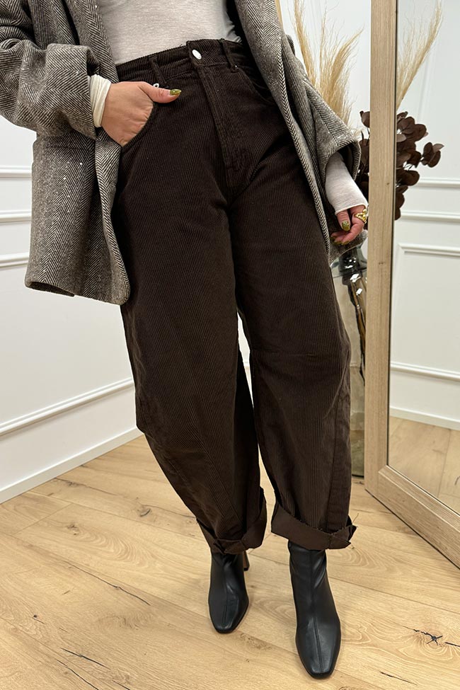 Haveone - Pantaloni Barbara moro millerighe balloon fit