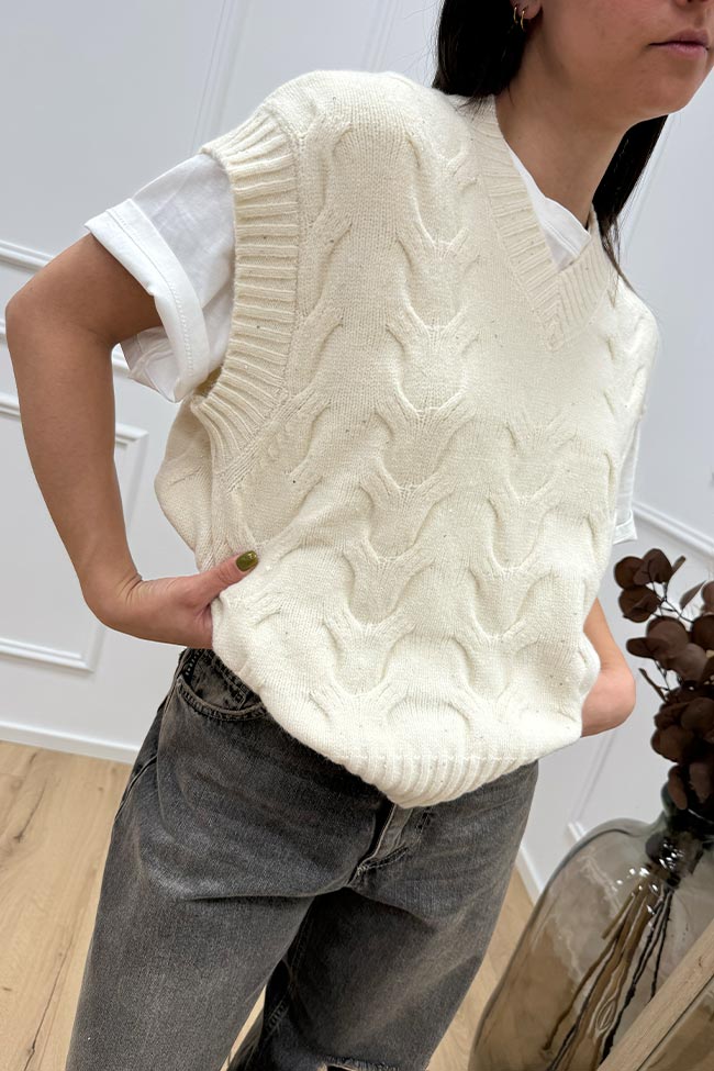 Haveone - Gilet burro con micropaillettes