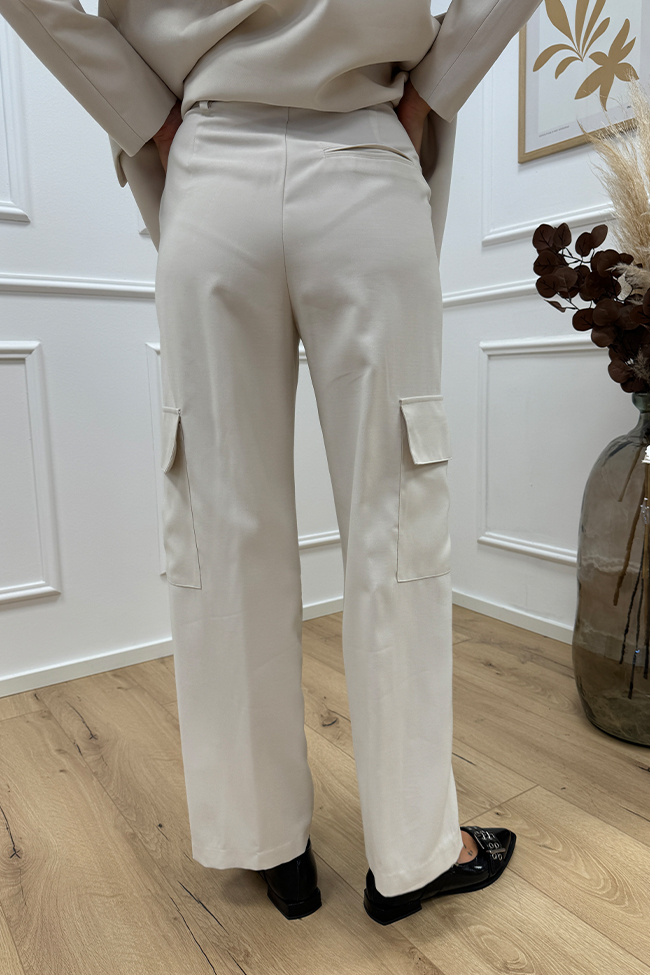 So Allure - Pantaloni cargo burro in tencel