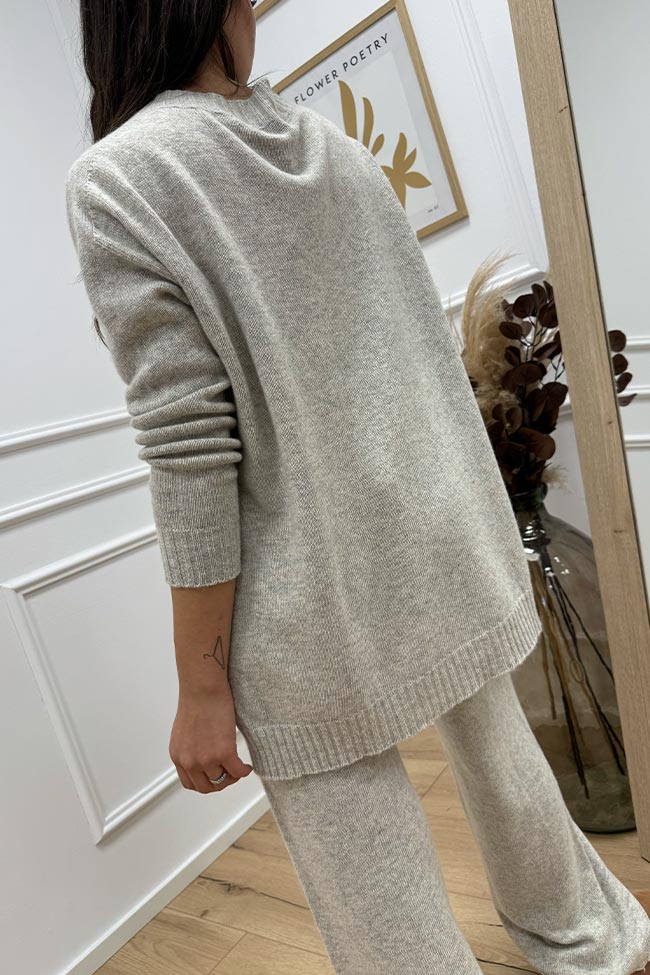 Haveone - Maglia casha con spacchi misto lana e cashmere