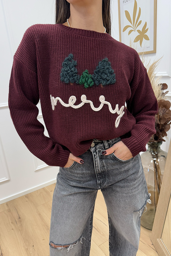 Tensione In - Maglione Merry bordeaux