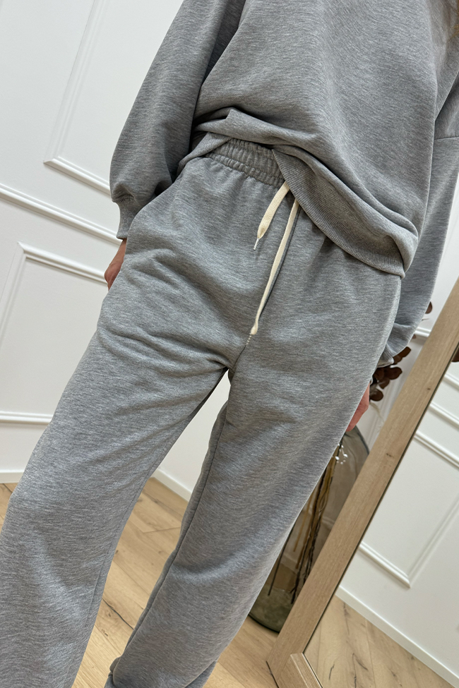 Vicolo - Pantaloni joggers grigio chiaro elastico in vita