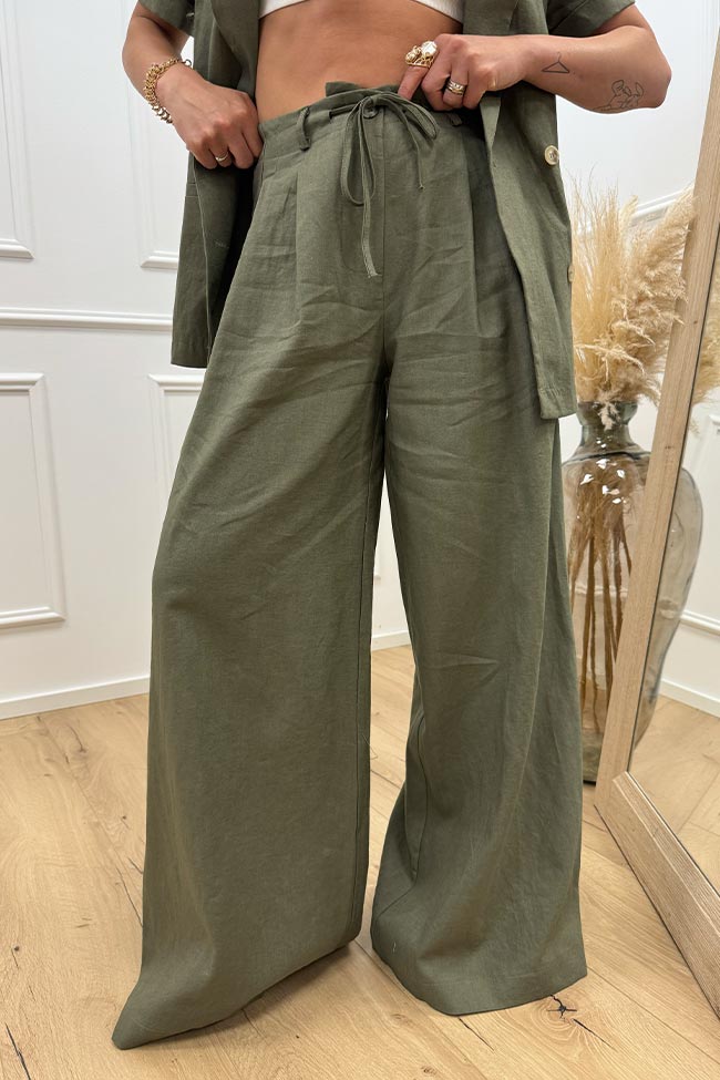 Vicolo - Pantaloni militari con coulisse in misto cotone