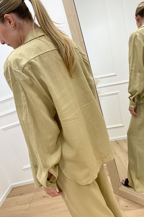 Haveone - Camicia oversize corda in misto lino