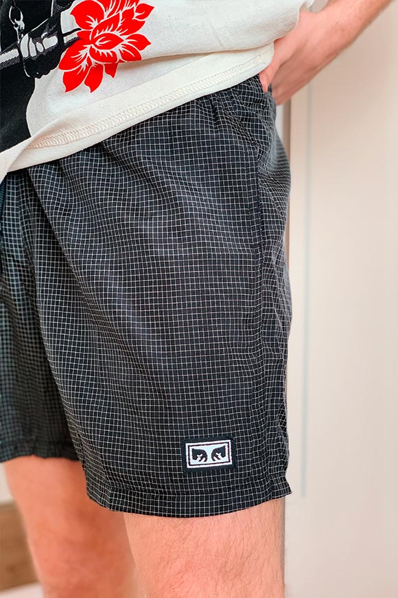 Obey - Black shorts grid Nore