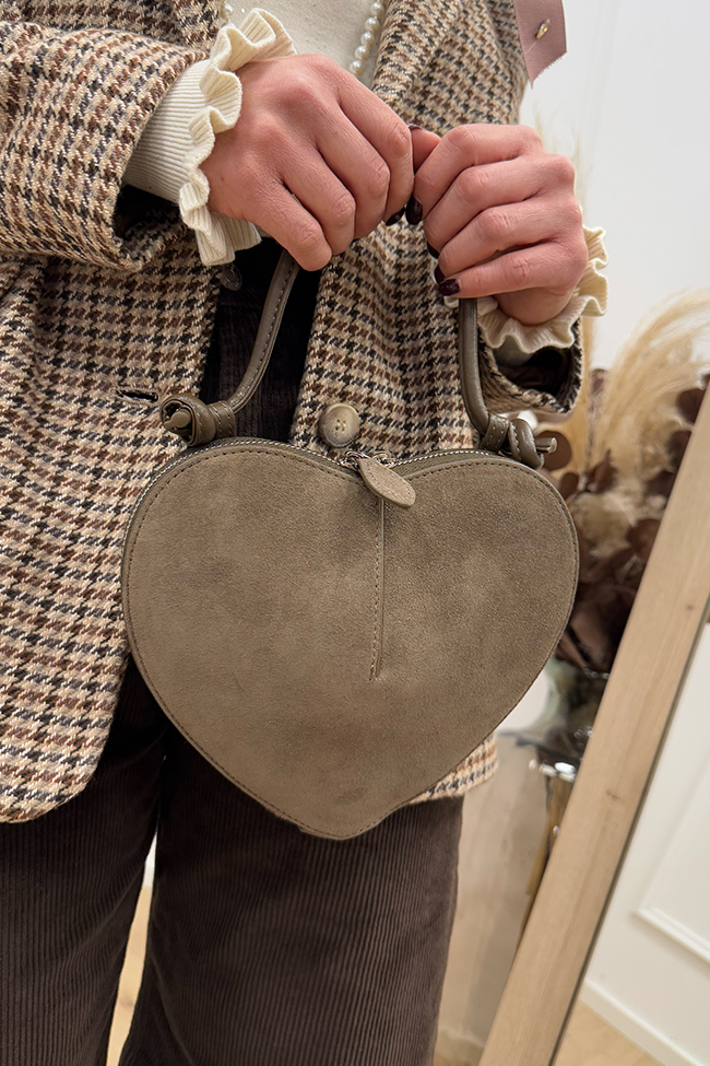 Calibro Shop - Borsa Heart taupe scamosciata