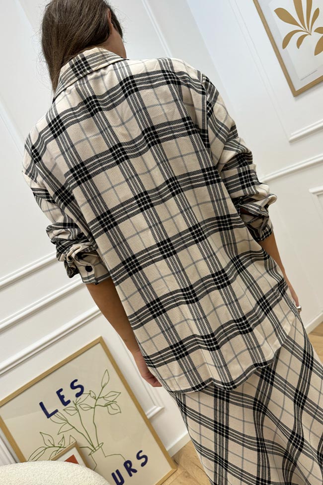 Haveone - Camicia over tartan burro e nera