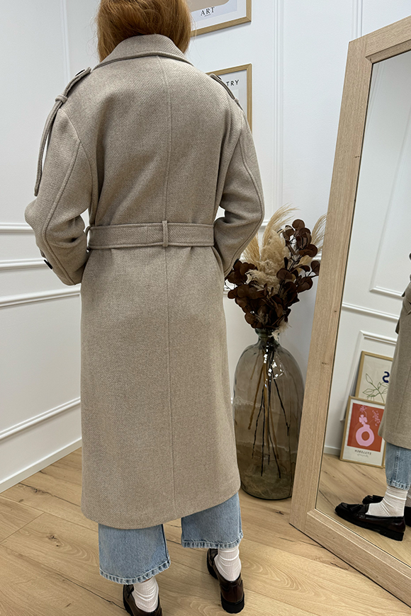 Haveone - Cappotto trench casha con cintura