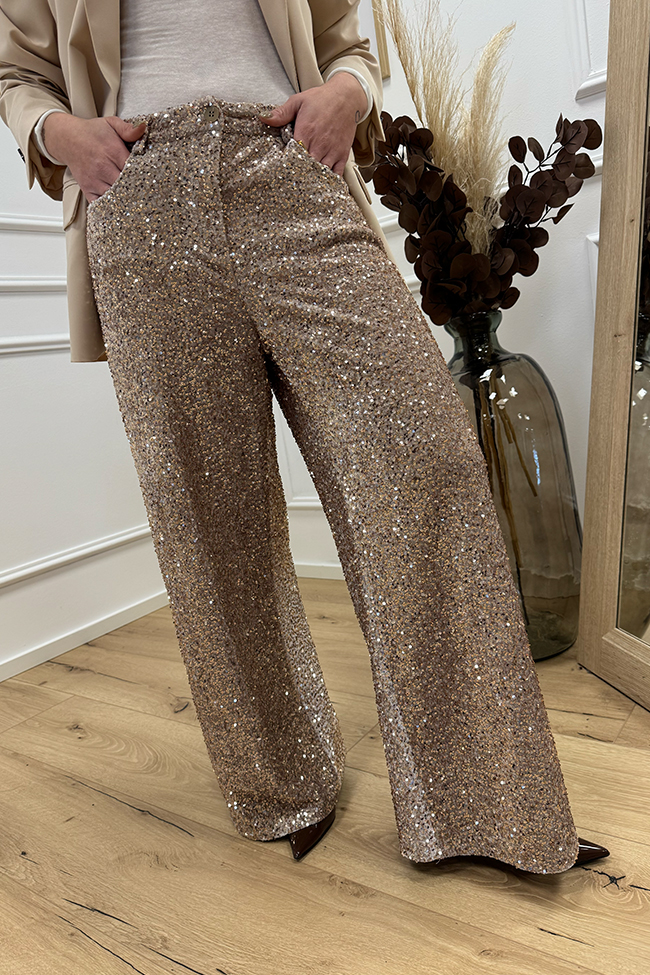 Tensione In - Jeans Giusy in paillettes beige