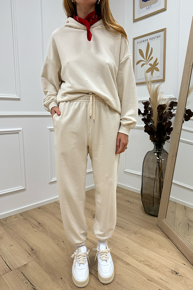 Vicolo - Felpa con cappuccio vaniglia fit oversize