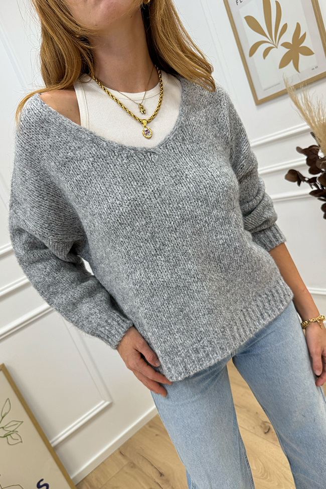 Haveone - Maglione perla scollo a v misto alpaca