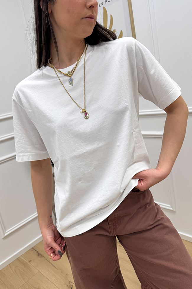 Haveone - T shirt basic bianca a mezza manica