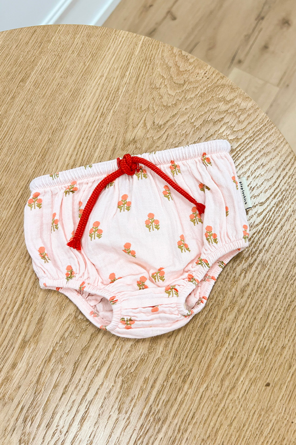 Piupiuchick - Pantaloncini baby rosa chiaro con fiori