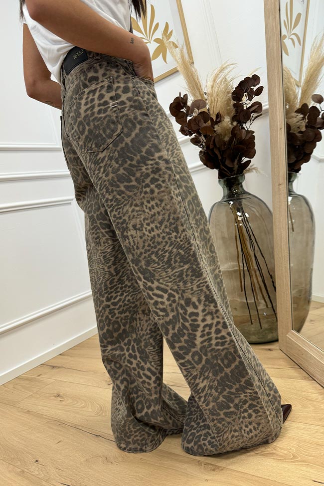 Vicolo - Jeans Megan leopardato a palazzo