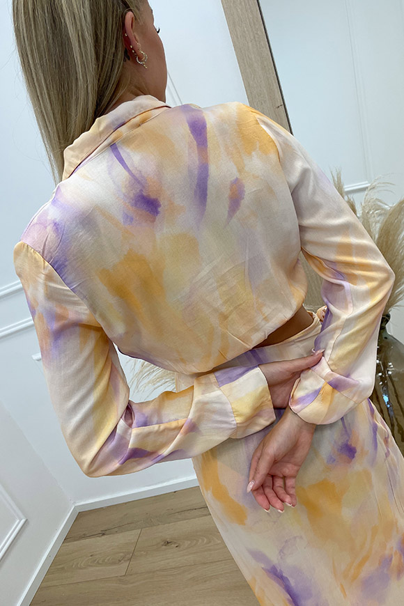 Haveone - Top tie dye lilla, pesca con nodo