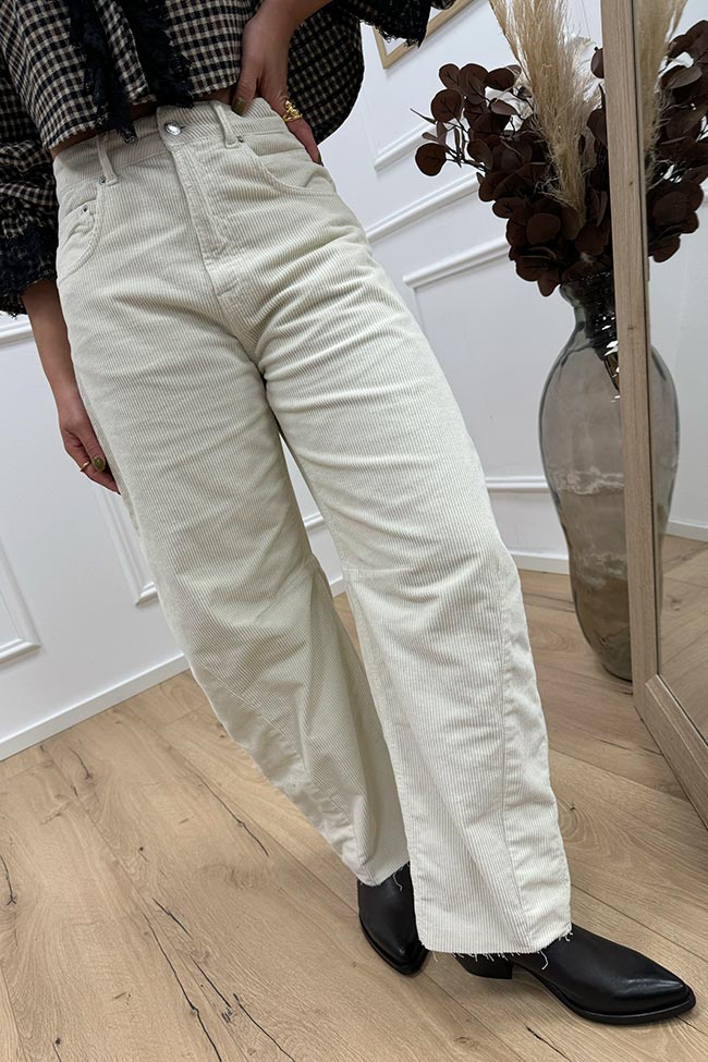 Haveone - Pantaloni Barbara burro millerighe balloon fit