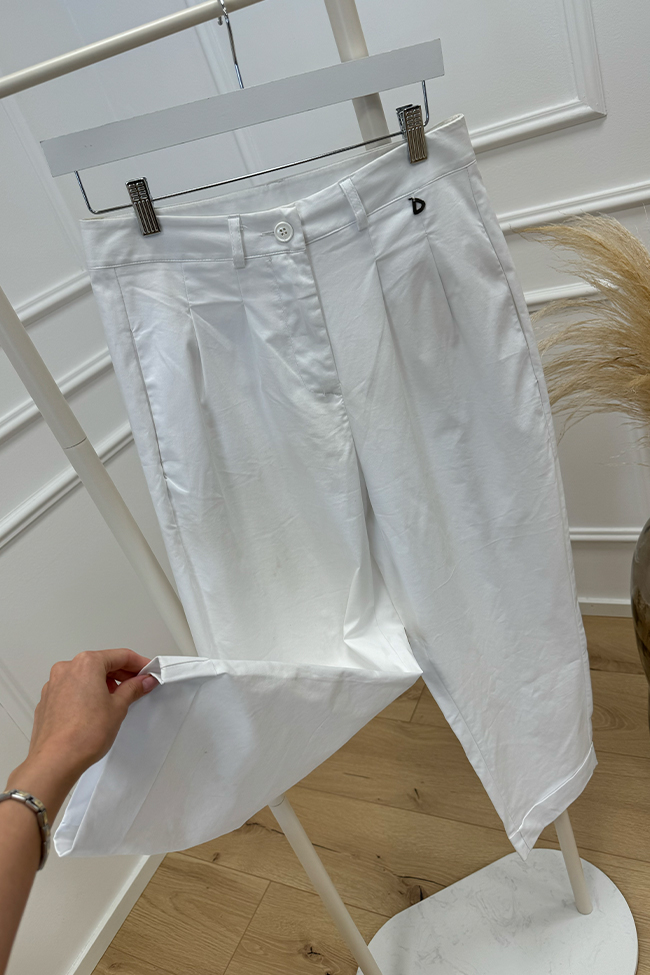 Dixie - Pantaloni baggy bianchi in cotone