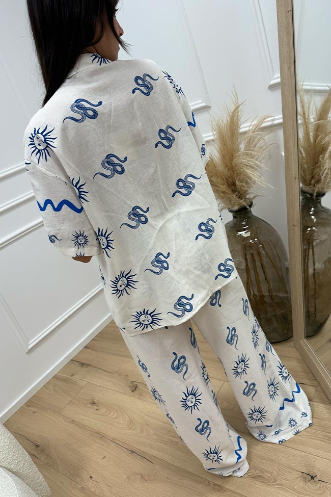Crispy - Coordinato camicia e pantalone "Santorini" misto lino