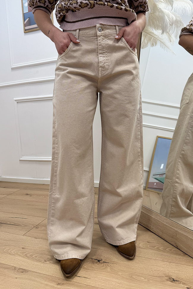 Vicolo - Jeans Mia beige relaxed fit