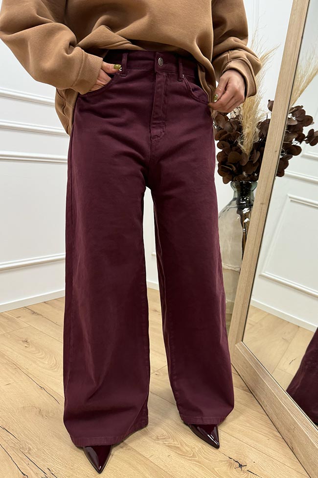 Tensione In - Jeans Giusy boyfriend bordeaux