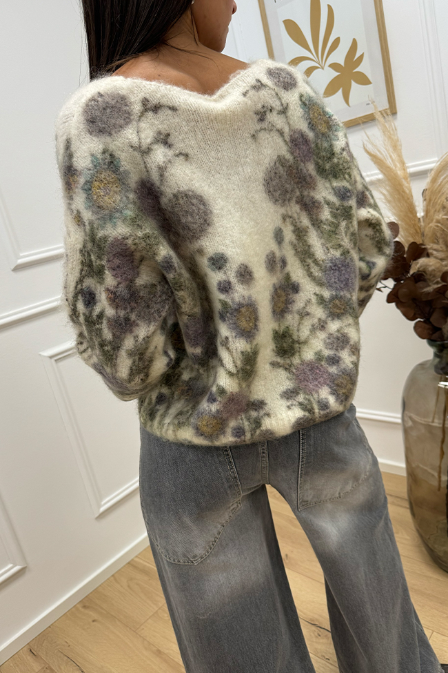 Tensione In - Cardigan Sezane bottoni gioiello misto mohair