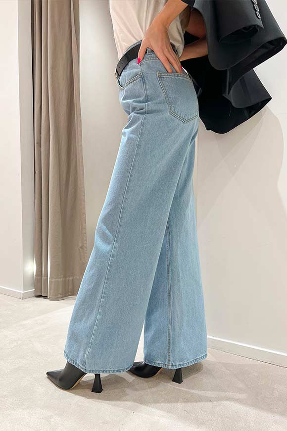 Tensione In - Jeans wide leg lavaggio chiaro